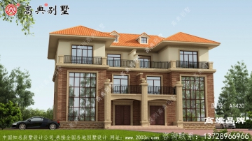 简约双拼三层别墅，整栋建筑给人的感觉非常精致小巧