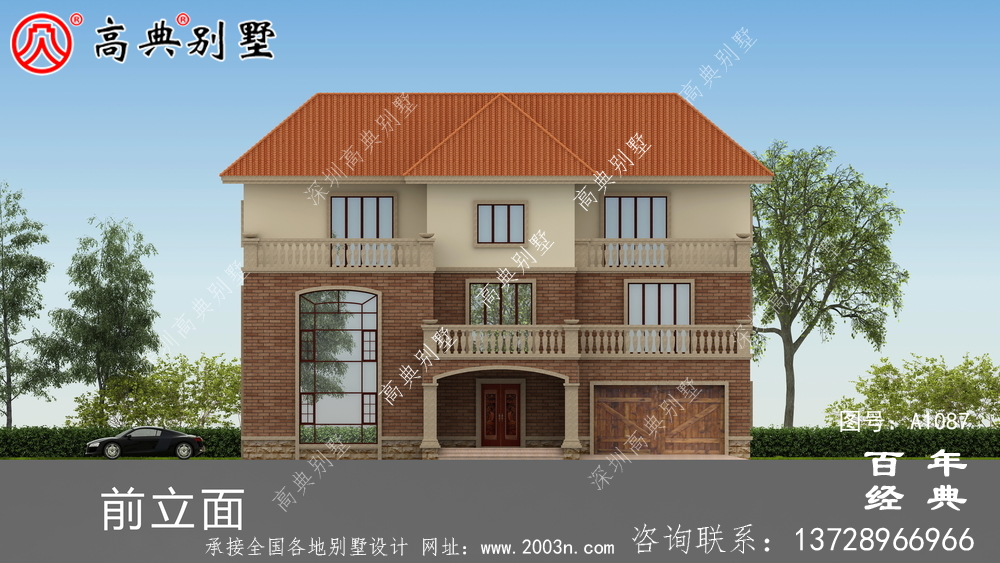 新农村建设三层复式住宅别墅设计图纸及效果图
