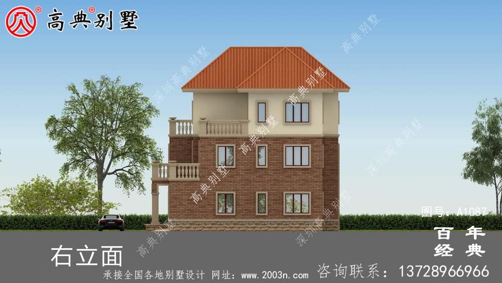 新农村建设三层复式住宅别墅设计图纸及效果图