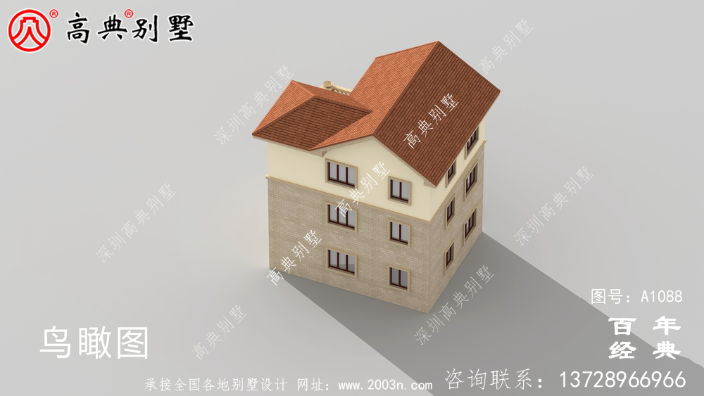 欧式三层自建小户型别墅设计施工图及效果图。