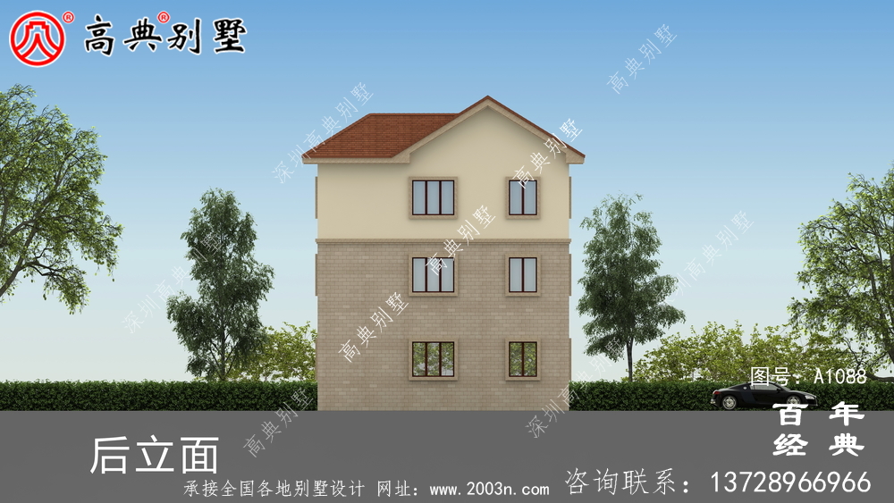 欧式三层自建小户型别墅设计施工图及效果图。