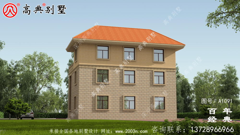 独栋简欧三层别墅设计图纸推荐,外观低调大气
