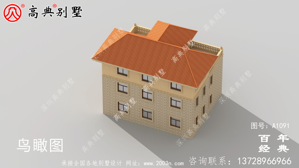 独栋简欧三层别墅设计图纸推荐,外观低调大气