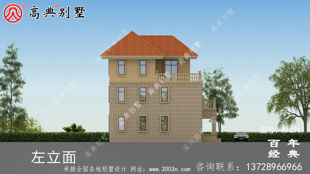 独栋简欧三层别墅设计图纸推荐,外观低调大气