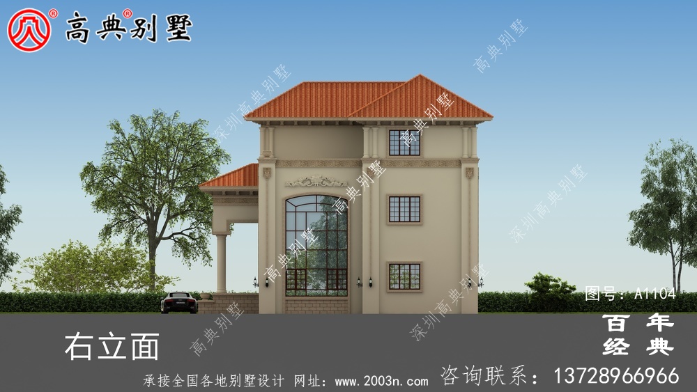 大氣的復式三層別墅房屋設計圖，房型非常好