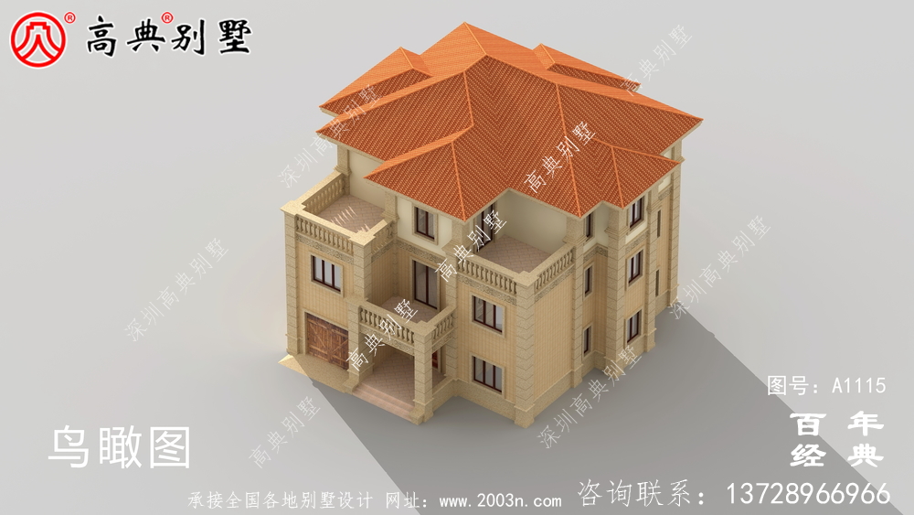 带车库的欧式三层别墅房屋设计图,大客厅挑高