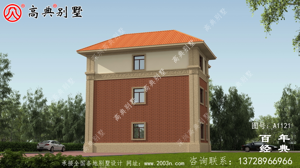 欧式三层建筑设计图中包含效果图,户型经典。