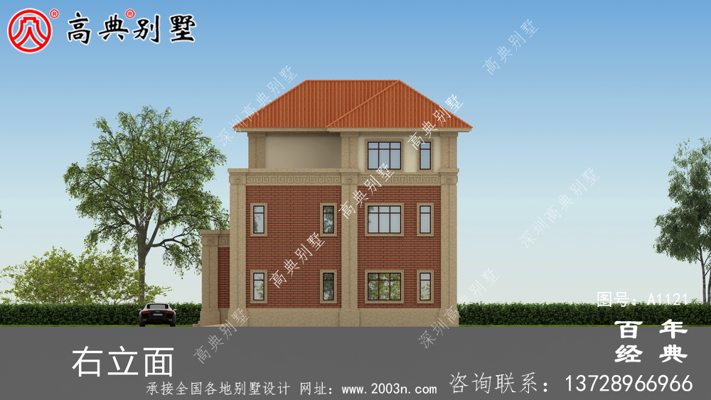 欧式三层建筑设计图中包含效果图,户型经典。