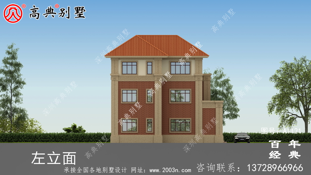 欧式三层建筑设计图中包含效果图,户型经典。