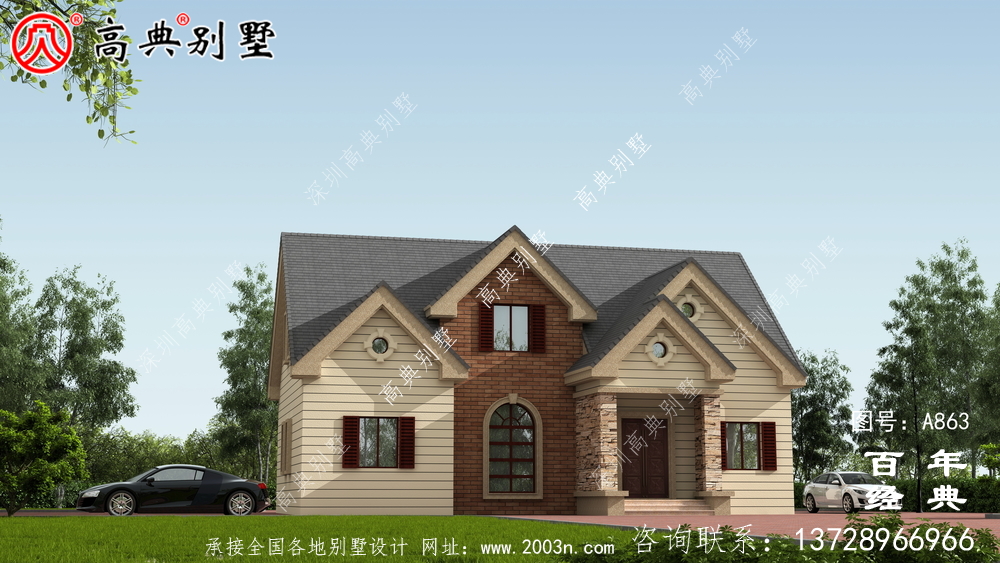 一楼乡村别墅设计家庭图纸,占地约146平方米,