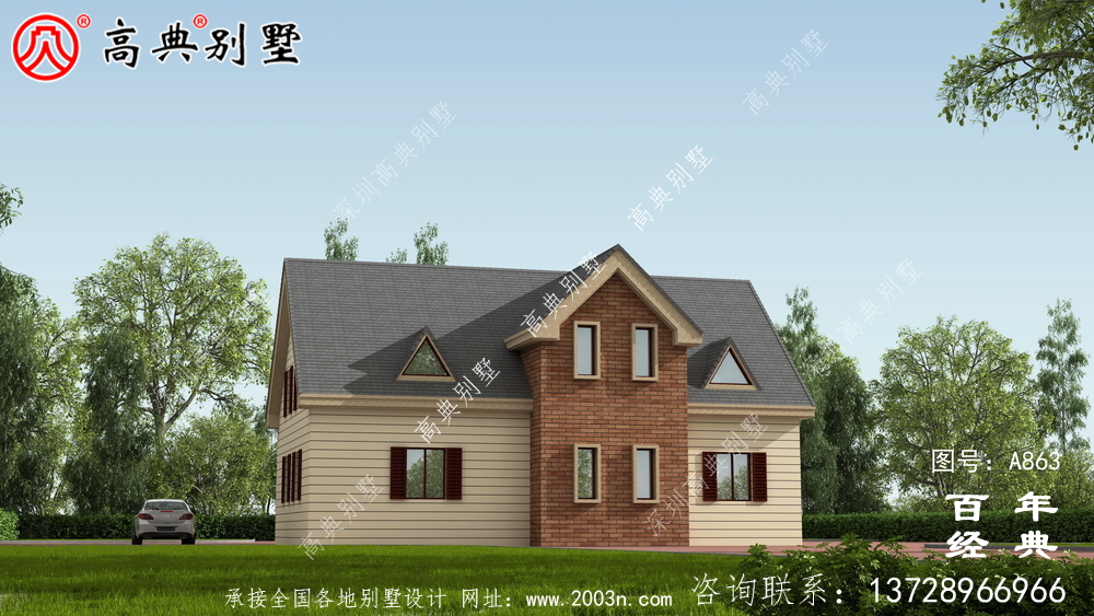 一楼乡村别墅设计家庭图纸,占地约146平方米,