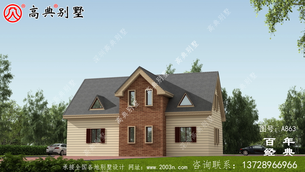 一楼乡村别墅设计家庭图纸,占地约146平方米,