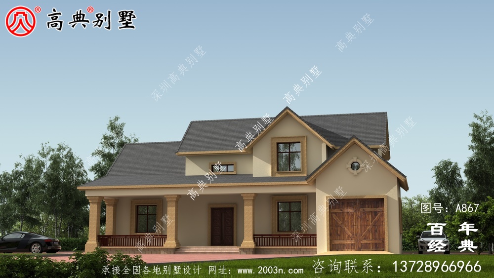 一层别墅的设计图包括效果图和农村自建阁楼的