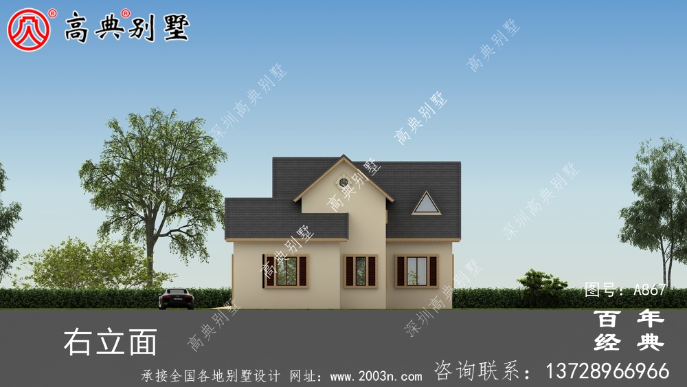 一层别墅的设计图包括效果图和农村自建阁楼的