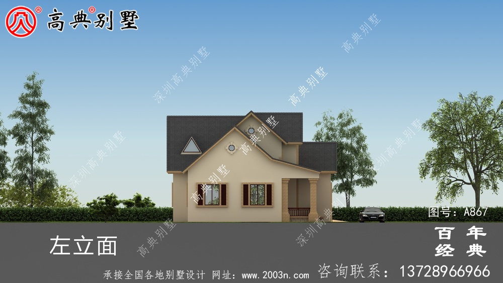 一层别墅的设计图包括效果图和农村自建阁楼的