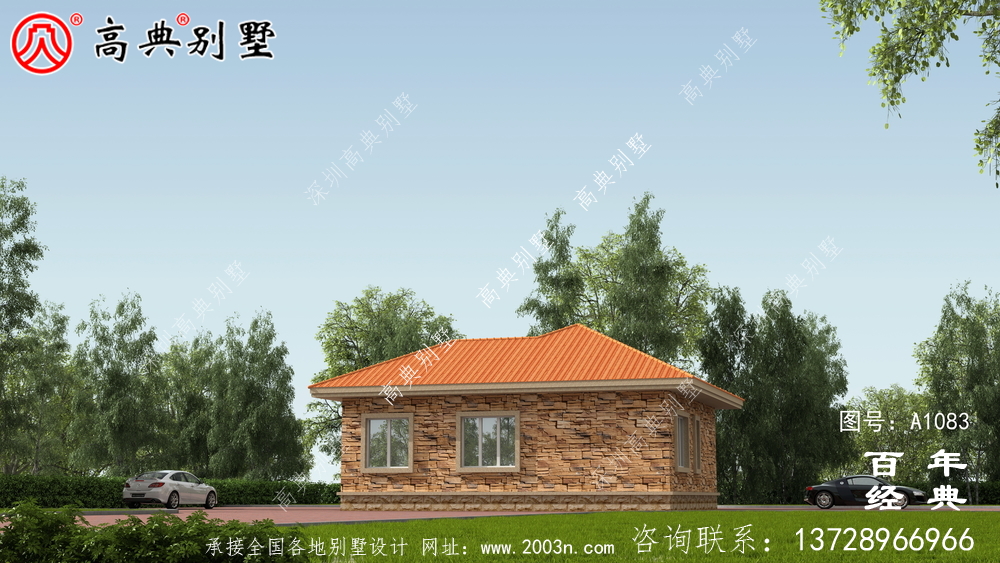 預算10萬元的歐式一層別墅設計，農村一層自建住