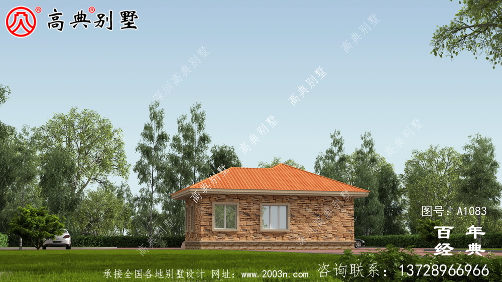 預算10萬元的歐式一層別墅設計，農村一層自建住