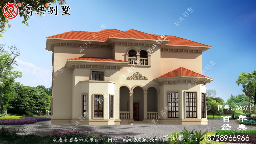 乡村自建欧式三层小楼图,简易易建,工程造价低。