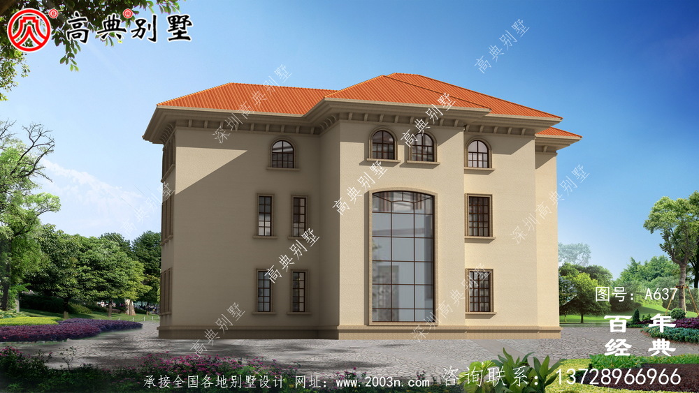 乡村自建欧式三层小楼图,简易易建,工程造价低。