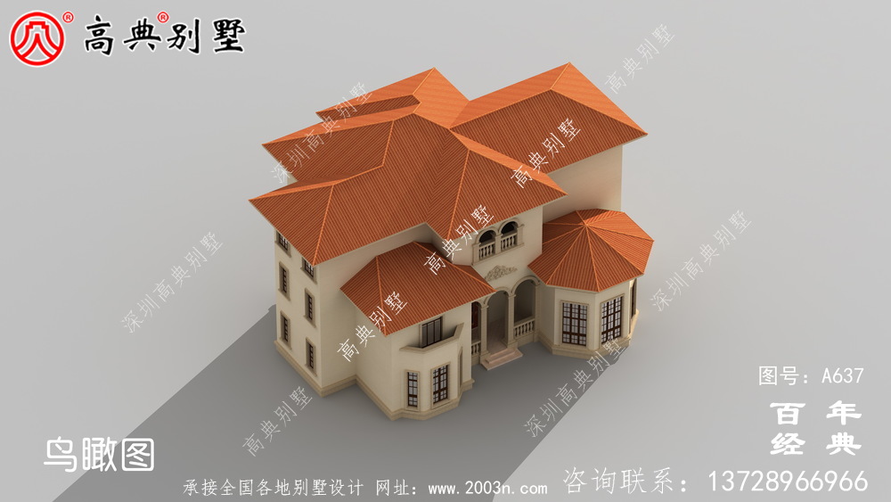 乡村自建欧式三层小楼图,简易易建,工程造价低。