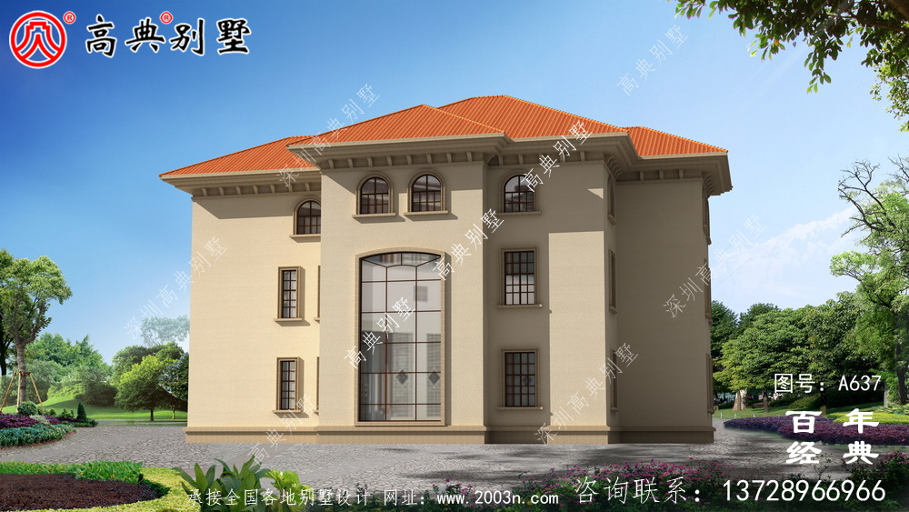 乡村自建欧式三层小楼图,简易易建,工程造价低。
