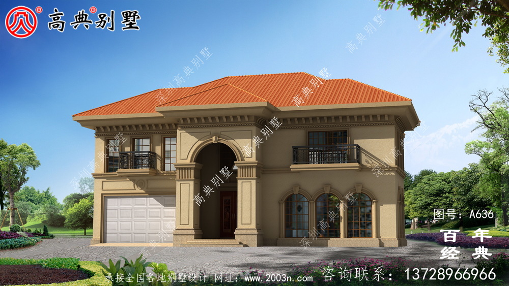适用型乡村205平方米二层楼房设计图,精巧美观