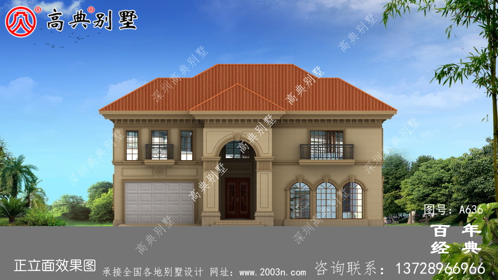 适用型乡村205平方米二层楼房设计图,精巧美观
