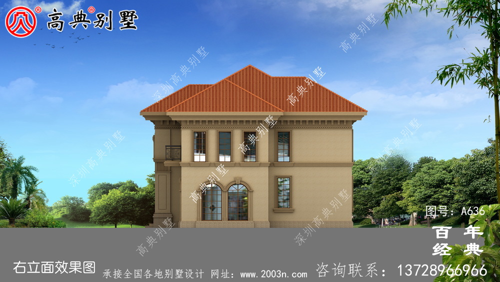 适用型乡村205平方米二层楼房设计图,精巧美观