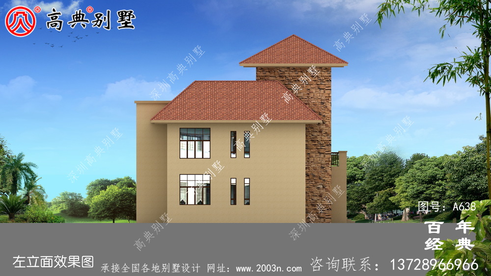 欧式二层楼房设计图,外型美观室内布局合理