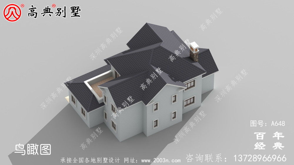 美式两层别墅设计效果图,美观大方