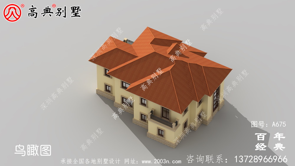 独栋别墅样式二层自建房设计图,外型图时尚潮流