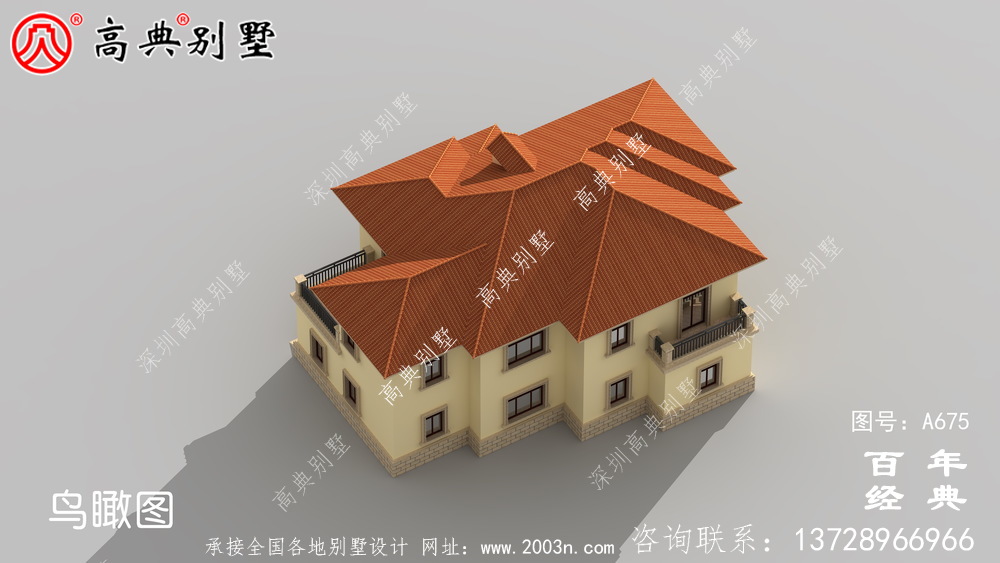 独栋别墅样式二层自建房设计图,外型图时尚潮流