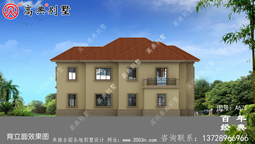 独栋别墅样式二层自建房设计图,外型图时尚潮流