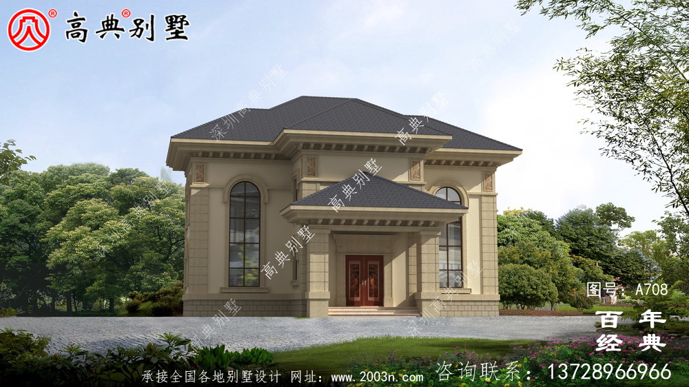 二层小别墅设计图,含设计效果图,简欧风