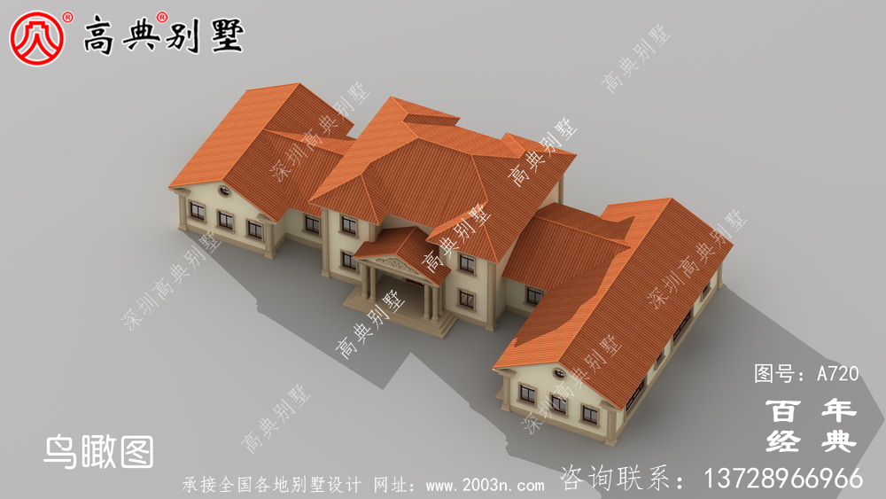占地517平的豪华二层别墅设计图及效果图,外观有格调