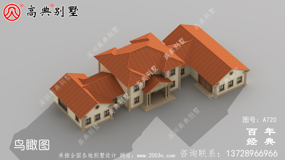 占地517平的豪华二层别墅设计图及效果图,外观有格调