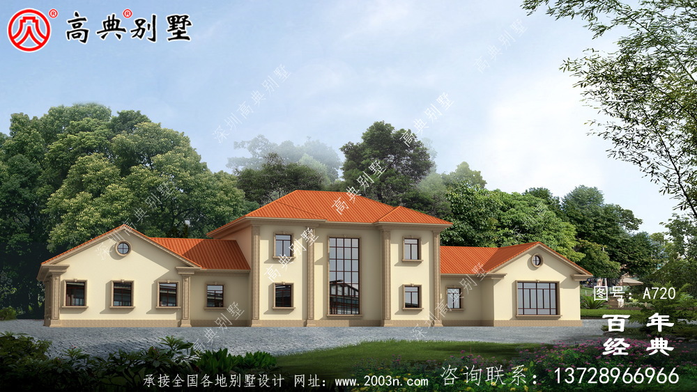 占地517平的豪华二层别墅设计图及效果图,外观有格调