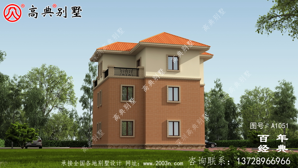 2019最火爆的三层乡村小别墅设计图纸,占地面积134平米