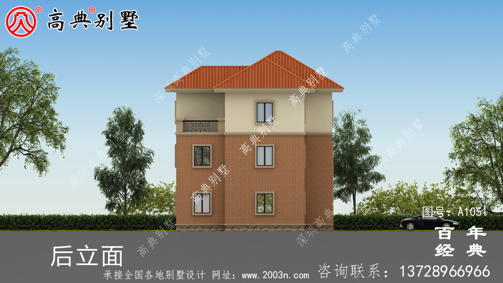 2019最火爆的三层乡村小别墅设计图纸,占地面积134平米