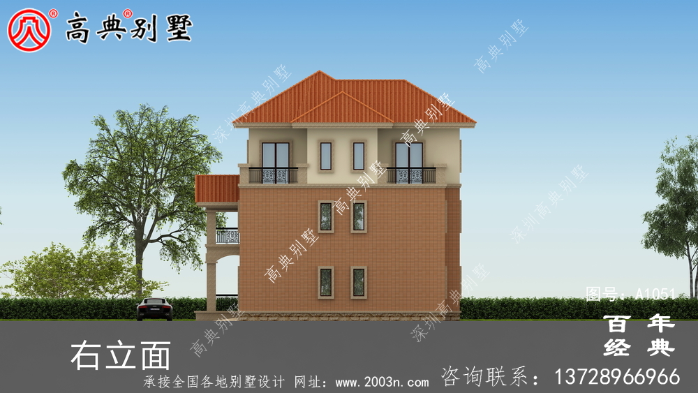 2019最火爆的三层乡村小别墅设计图纸,占地面积134平米