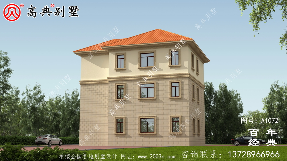 欧式三层别墅设计纸带效果图,全套施工方案