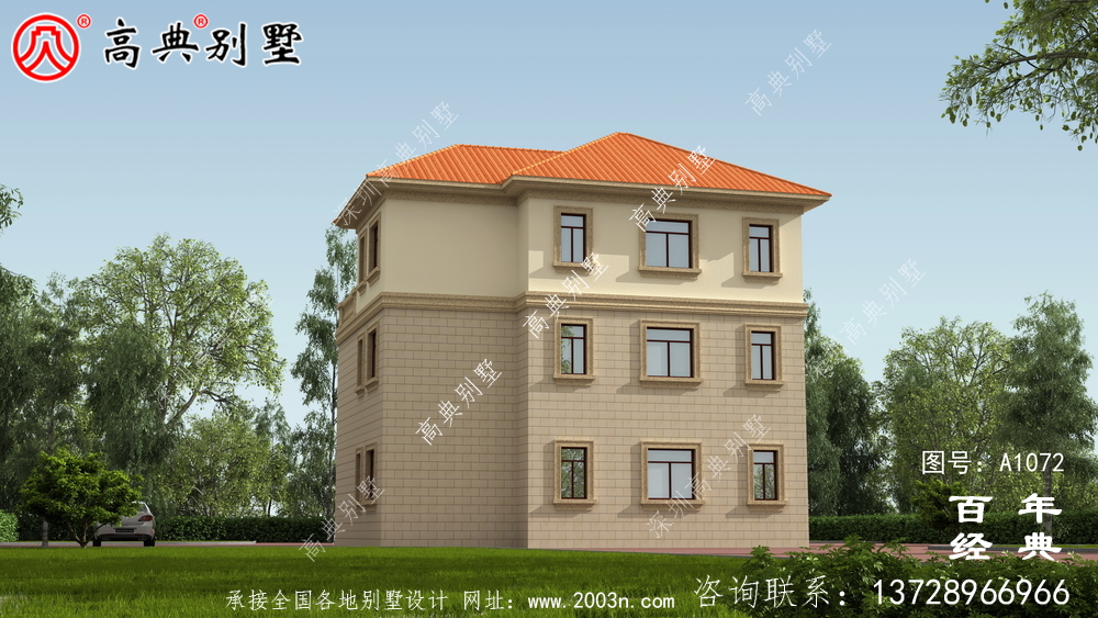 欧式三层别墅设计纸带效果图,全套施工方案