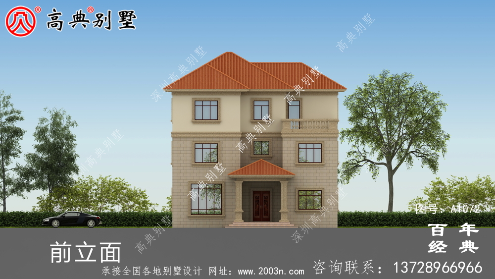 欧式三层别墅设计纸带效果图,全套施工方案