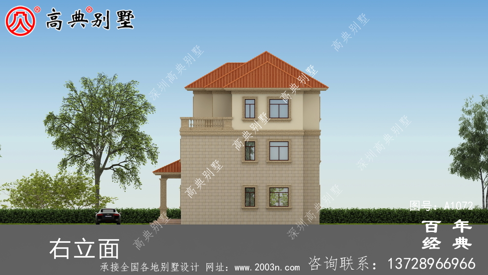 欧式三层别墅设计纸带效果图,全套施工方案