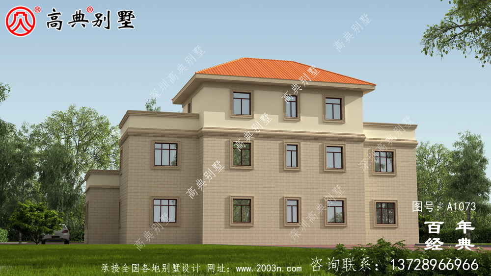 乡村三层楼房设计图,简欧风格经典大气