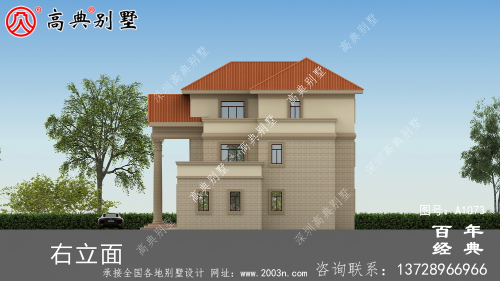 乡村三层楼房设计图,简欧风格经典大气