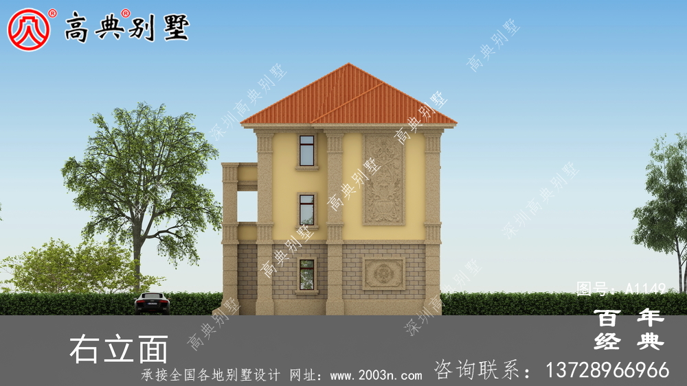 乡村自建欧式三层房屋设计图,含外型效果图