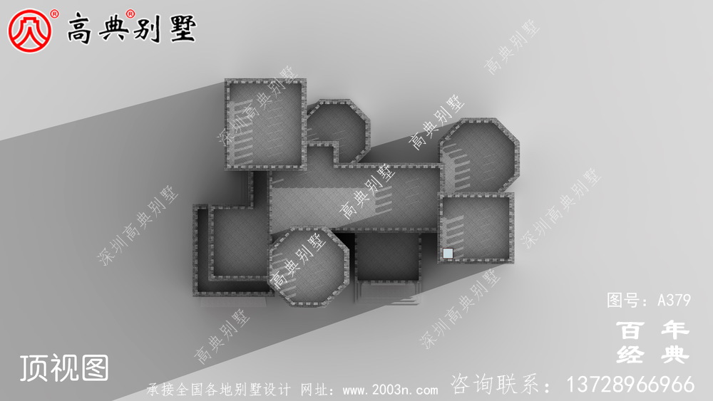 新農村四層中式城堡別墅設計圖和效果圖立面清新獨特。