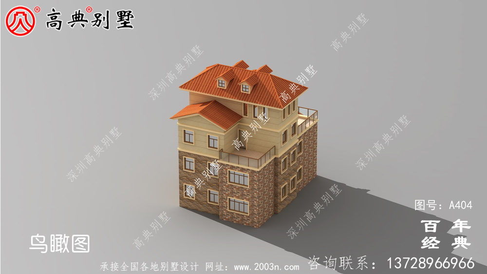 四層豪華歐式別墅自建建筑設計圖，效果圖及全套施工圖。