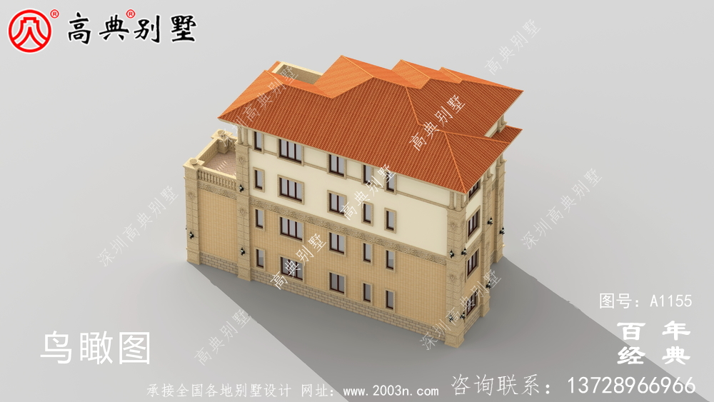 206平方米農村四層別墅建筑設計圖紙及效果圖